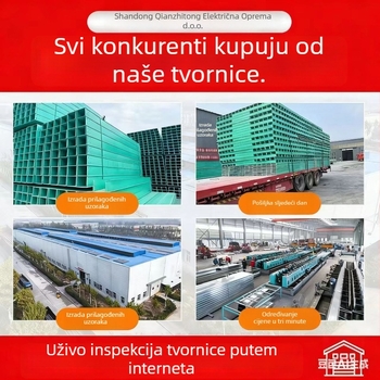 Fiberglass kabel-kanal, tip tunel, otporan na plamen, paletni most, Dry Pass, modeli: 100×100, 100×200, 200×200, 300×100, 300×200; područja primjene: petrohemija, elektroenergetski sektor.