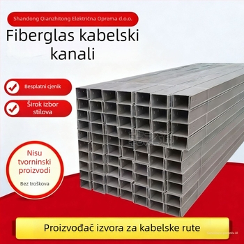 Fiberglass kabel-kanal, tip tunel, otporan na plamen, paletni most, Dry Pass, modeli: 100×100, 100×200, 200×200, 300×100, 300×200; područja primjene: petrohemija, elektroenergetski sektor.