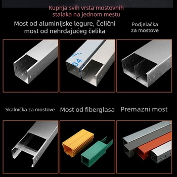 Počinjeni kabelski kanal mostovnog tipa sa poklopcem - za postavljanje kablova - mogućnost prilagodbe - privatna marka