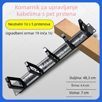 Okvir za upravljanje kabelima u ormariću s četkom, plastični, model 017, za mrežne kablove