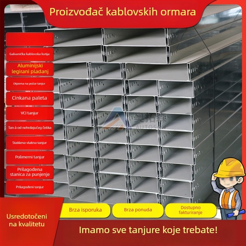 Otosen aluminijski most od legure aluminija, paletnog tipa, za kabelske kanale – industrijska elektroinstalacija