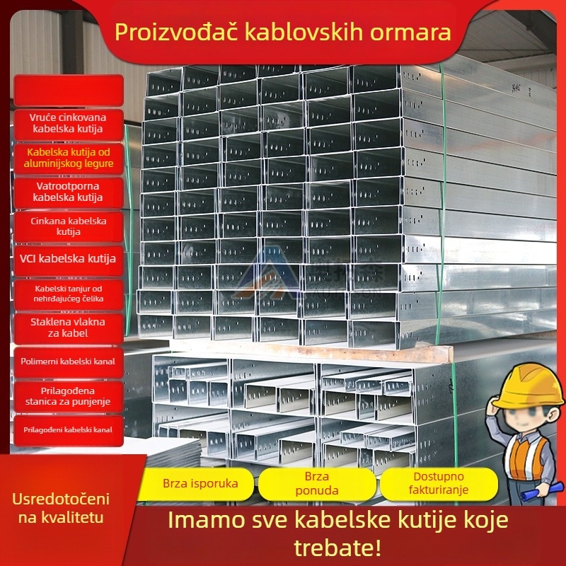 Otosen aluminijski most od legure aluminija, paletnog tipa, za kabelske kanale – industrijska elektroinstalacija