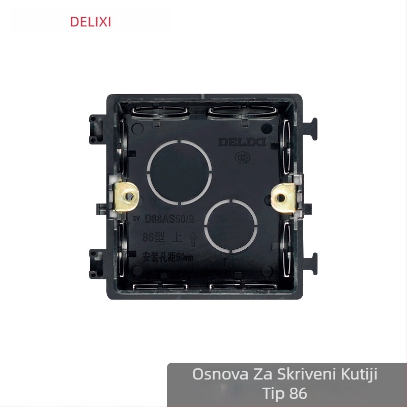 DELIXI ELECTRIC 118 Tip 86 donja kutija za skrivenu ugradnju, pravokutna kutija za spojnice s najlonskim poklopcem