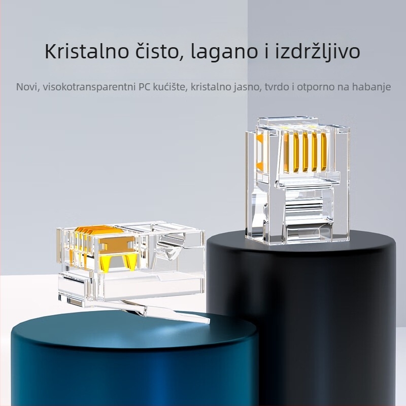 Telefonski kristalni priključek RJ11 6P4C HT-6P4C, HAILE – za telefonske kabele, patch panel i ADSL razdjelnik