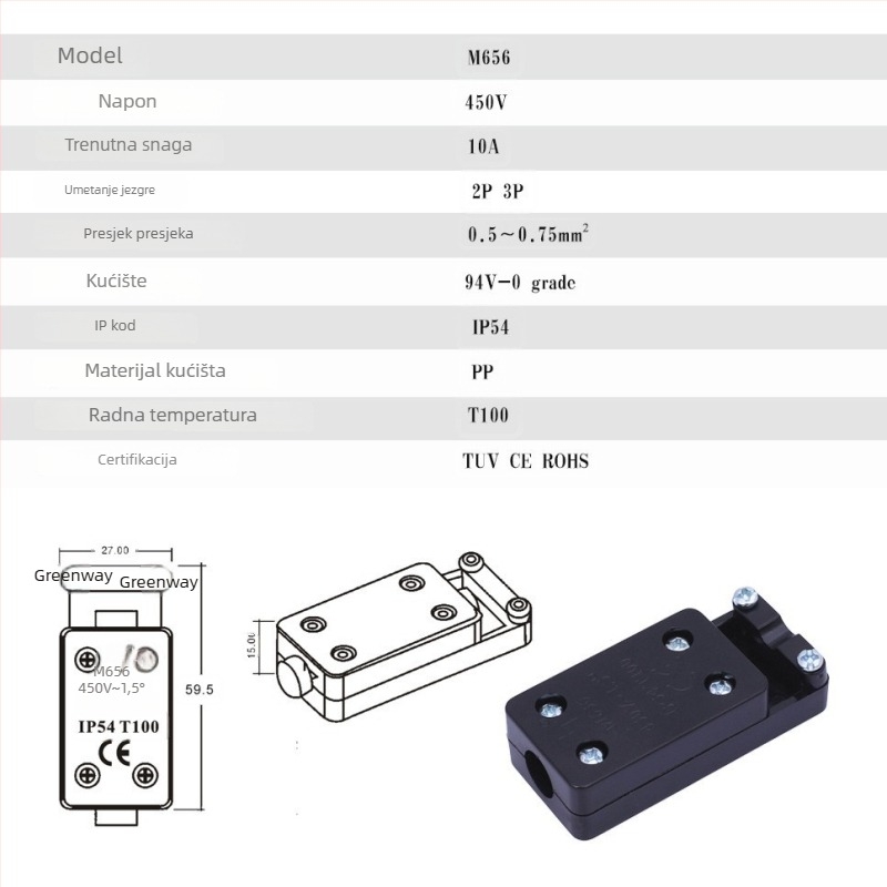 3-pozicijski kabelski spojni kut za rasvjetu – IP54 vodootporan, skriveni napajni blok, otporan na prašinu