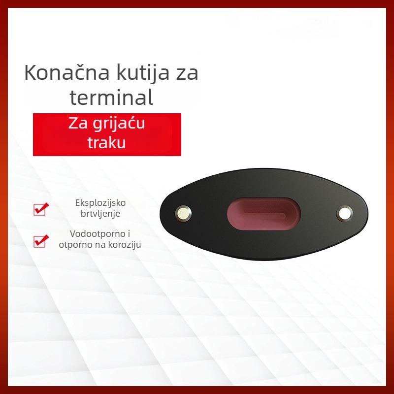 Koncna kutija za spojnu traku grijanja, pravokutnog tipa, dodaci za električno grijanje trake