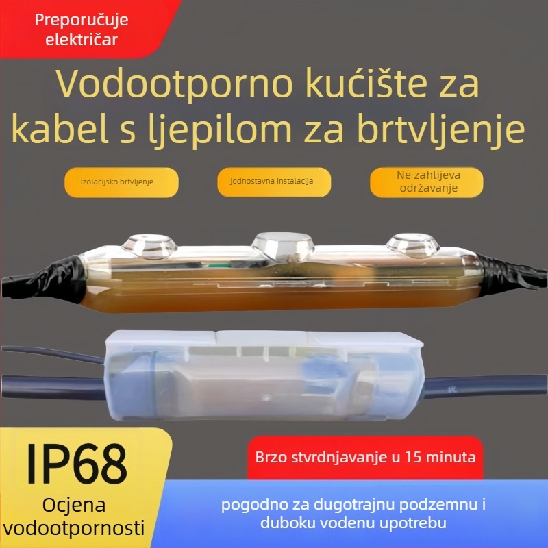 Vodootporna kutija za spoje s ljepilom za vanjsko osvjetljenje i kabel ponorne pumpe (Marka Zhou ding; Opseg primjene: širok; Bez licenciranih privatnih marki)