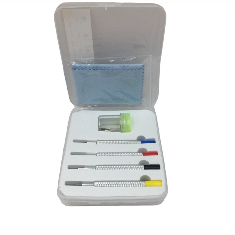 Set alata za popravak satova – alati za uklanjanje kaiša, 9-dijni set, aluminij i čelik, dimenzije 123 x 99 x 28 mm, standard: srednji