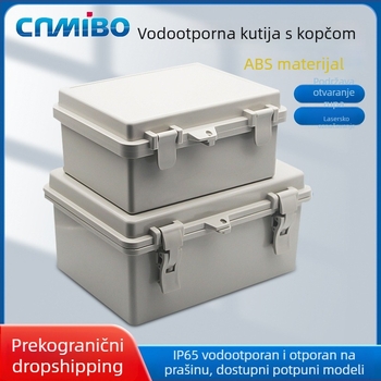 Vodootporna kutija za spojeve od ABS plastike s preklopnim poklopom na šarke, vodootporna kutija za instrumente s mogućnošću zaključavanja