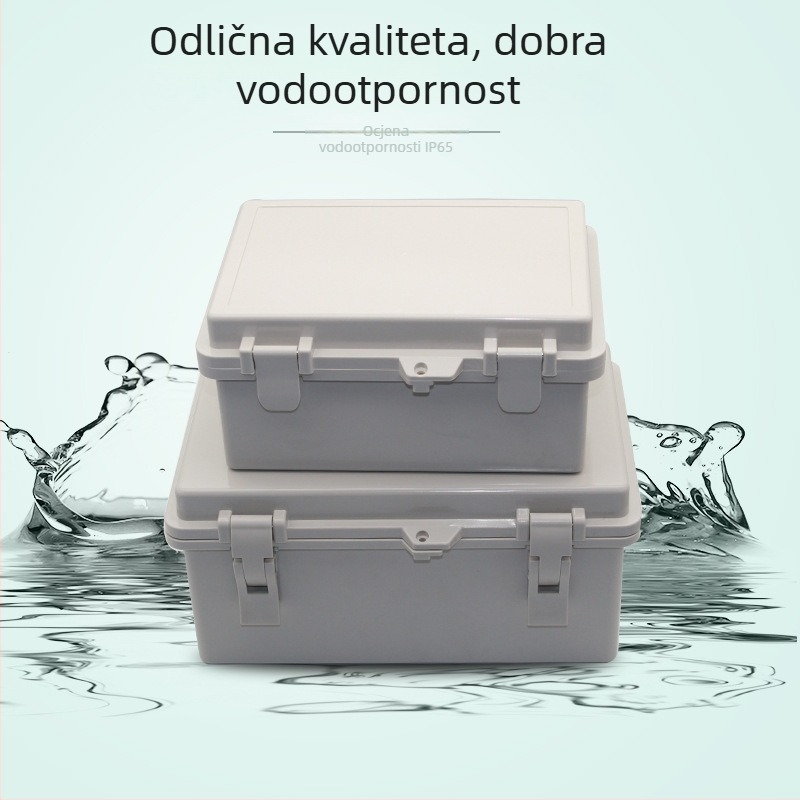 Vodootporna kutija za spojeve od ABS plastike s preklopnim poklopom na šarke, vodootporna kutija za instrumente s mogućnošću zaključavanja