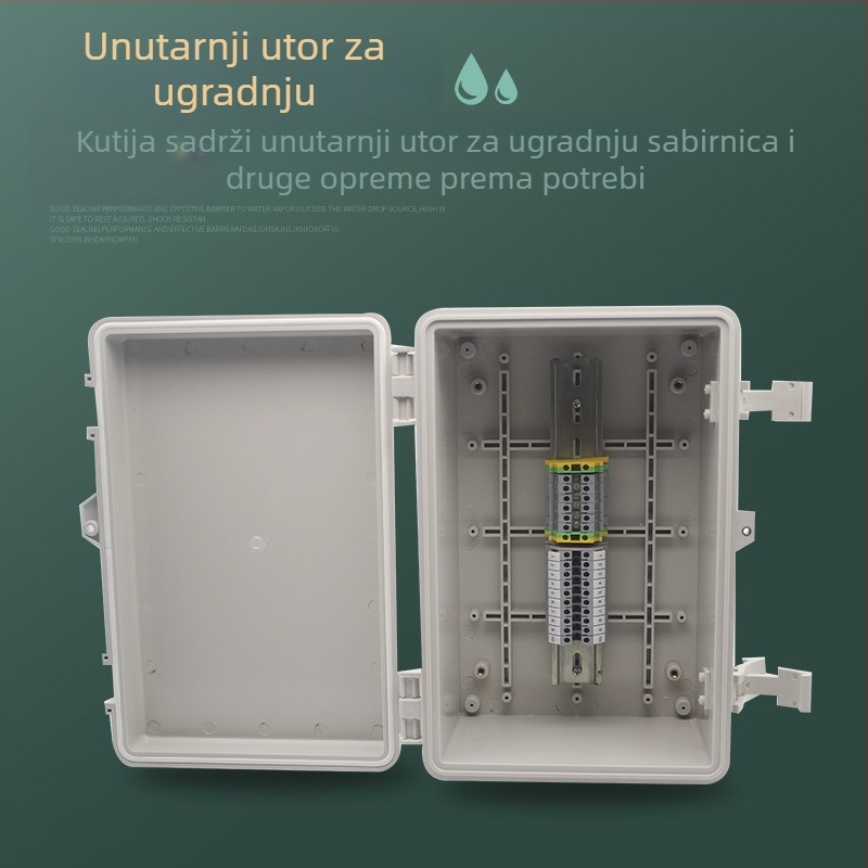 Vodootporna kutija za spojeve od ABS plastike s preklopnim poklopom na šarke, vodootporna kutija za instrumente s mogućnošću zaključavanja