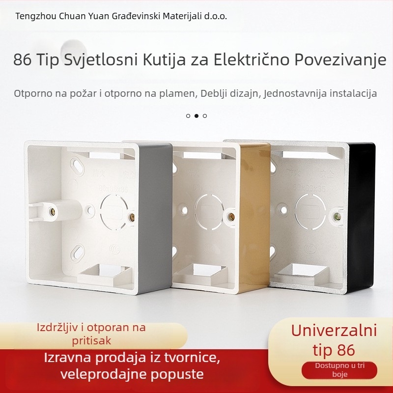 Tip 86 Površinski montirana kutija za spojnice – za prekidače i utičnice – ultratanka baza