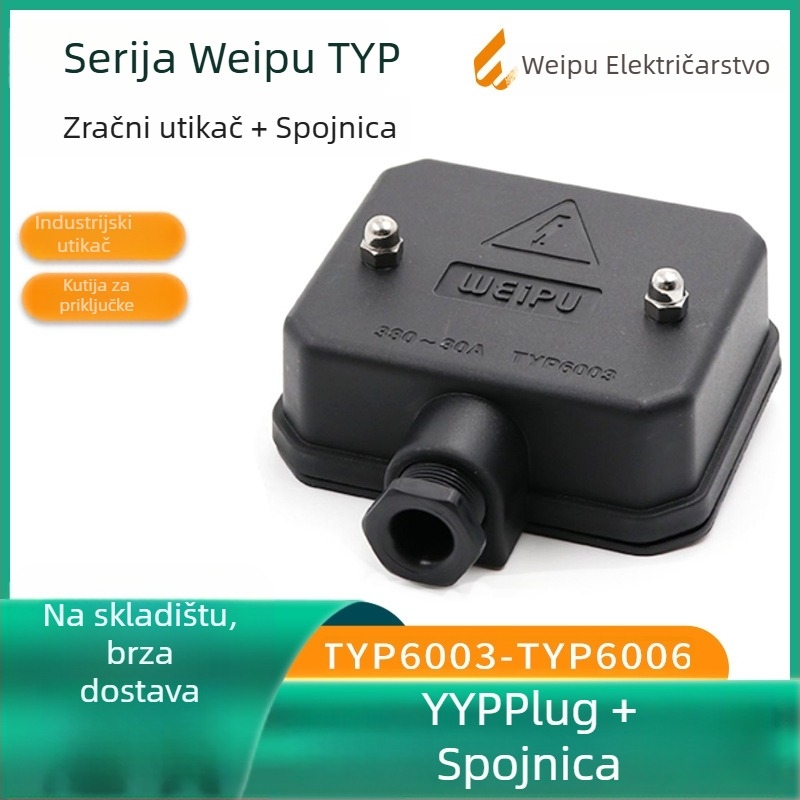 Weipu TYP6004 kutija za spajanje, 6005 industrijski konektor, avionski utikač, 3P+N+E