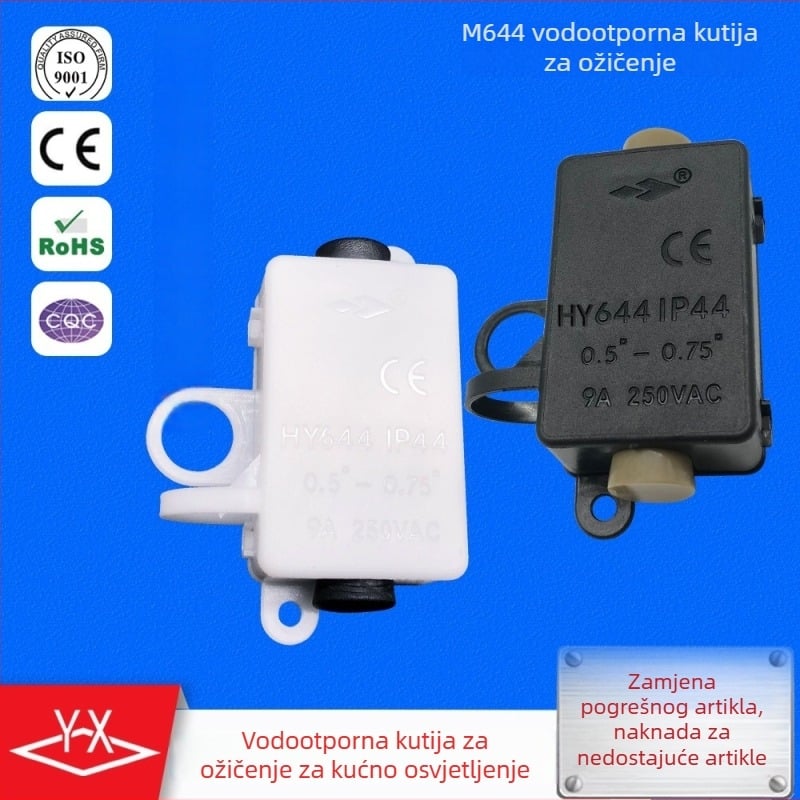 Vodootporna kutija za spojeve s ušima za montažu, plastična električna kutija za unutarnju i vanjsku uporabu