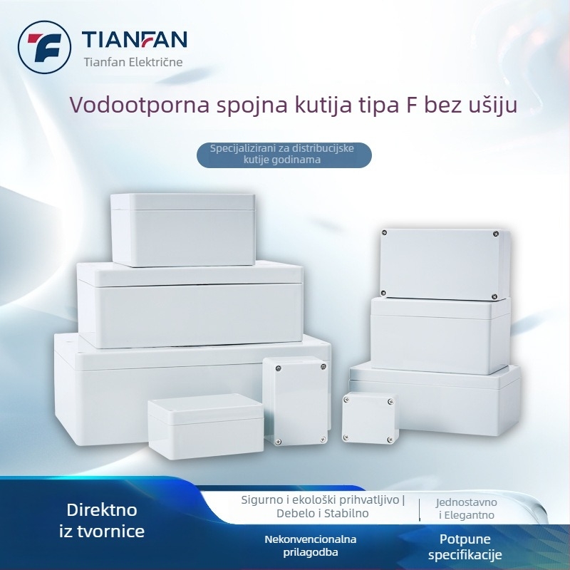 F serija vodootporna kutija za spojeve, plastična, zatvorena, prolaz kablova