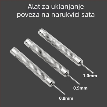 Set alata za popravak satova: otvarač kućišta, odvajač remena, podešivač remena, probijač pinova, mali čekić, nehrđajući čelik — marka Xing wei qiang