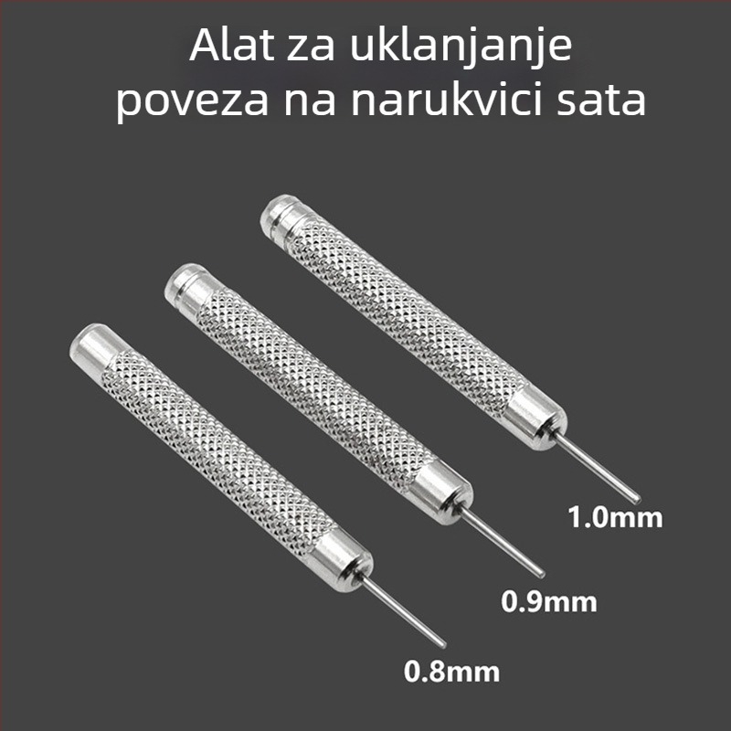 Set alata za popravak satova: otvarač kućišta, odvajač remena, podešivač remena, probijač pinova, mali čekić, nehrđajući čelik — marka Xing wei qiang
