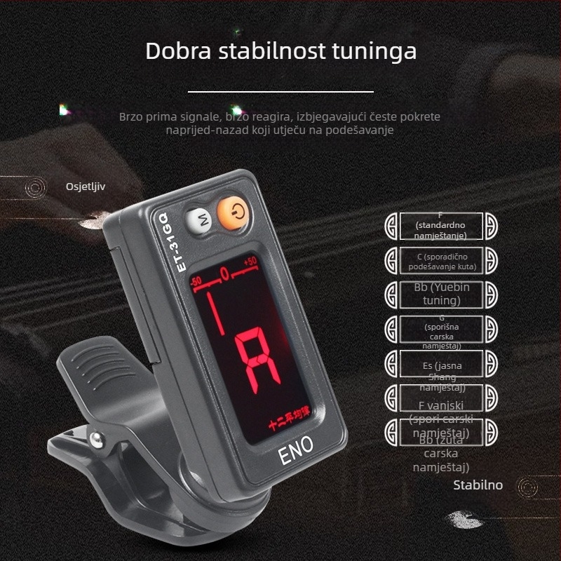 ENO ET-31GQ Guqin tuner — Elektronički tuner za Guqin s metronomom i kapodasterom