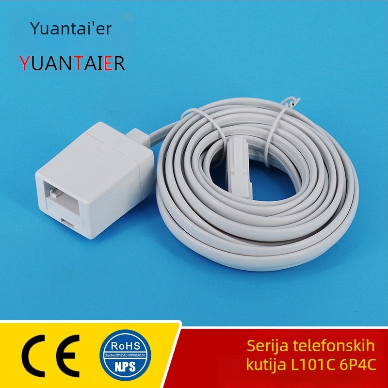 RJ11 6P4C telefonski konektor britanskog stila s produžnom glavom, 2 m telefonski kabel