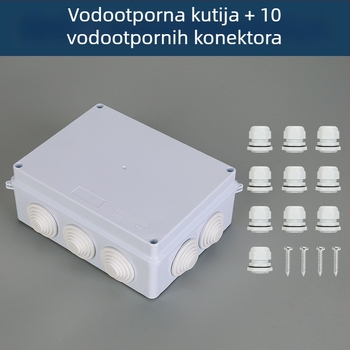 Vanjska vodootporna kutija za električnu distribuciju, ABS poklopac i kućište, IK06 zaštita, lasersko bušenje otvora, ručna ugradnja