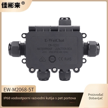 IP68 plastična vodootporna kutija za spojnice, pet-putna, s terminalom, za vanjsku rasvjetu