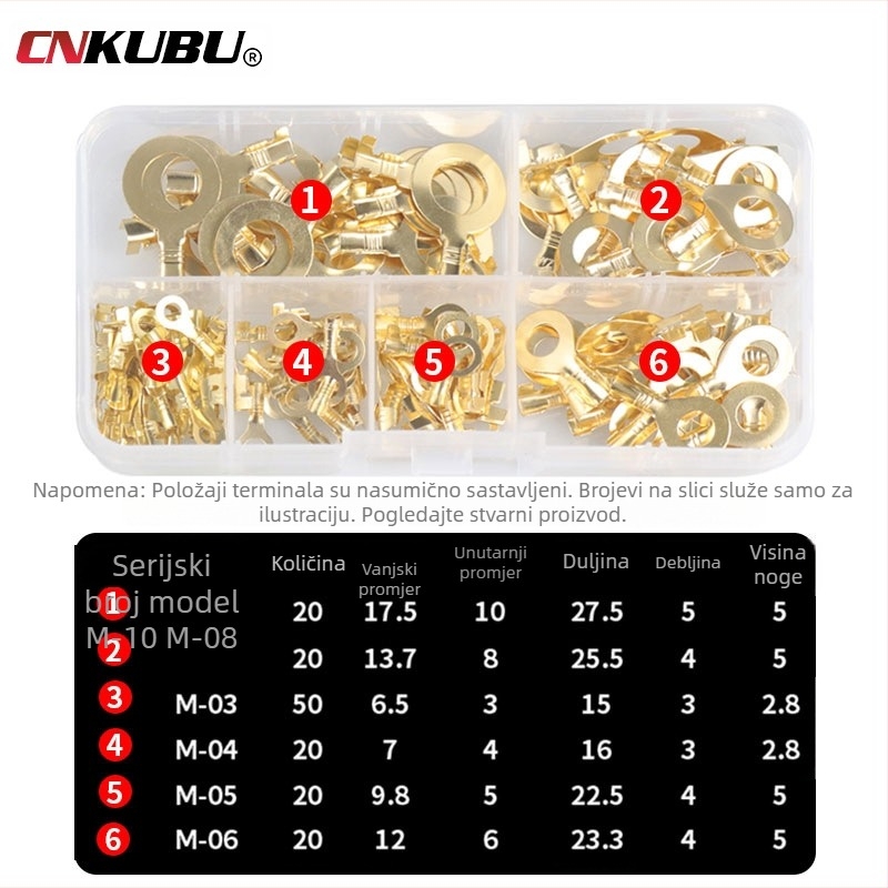 Set od 150 okruglih klemskih konektora za kabelske spojeve