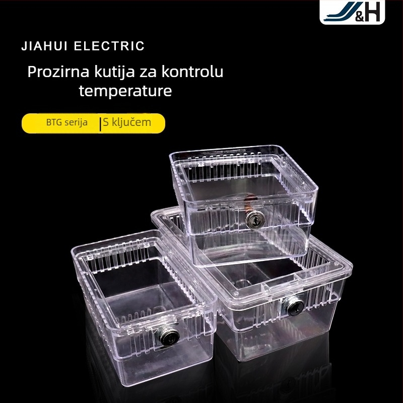 Prozirna kutija za kontrolu temperature s termostatskim upravljačem i zaključavajućim zaštitnim kućištem