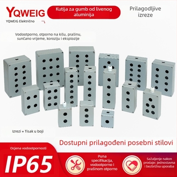 Kutija za Start/Stop gumb, vodootporna, aluminijska legura, 1/2/3 otvora, kutija za hitni prekid