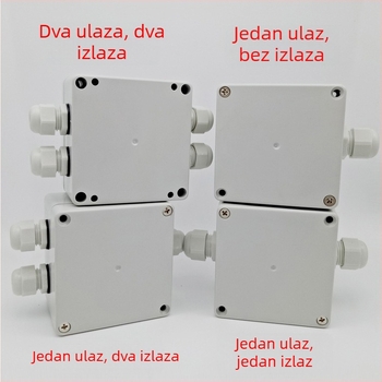 Vanjska vodootporna kutija za razdvajanje s terminalima, dimenzije 83×81×56 mm, 1 ulaz i 2 izlaza
