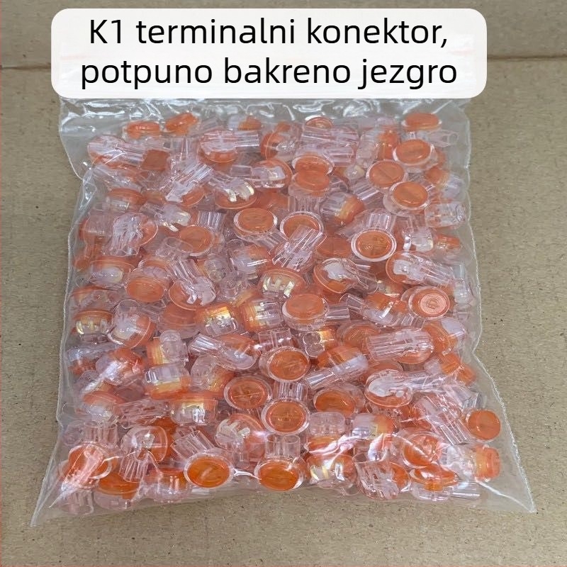 K1 cinkano bakreni telekomunikacijski terminal, jednostrani nož, ojačan, GB standard, za mrežne i telefonske kabele, 200 komada u pakiranju