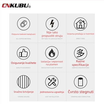 Set od 200 komada RV-tipa terminala za hladno presovanje s prethodno izoliranim završecima vodova