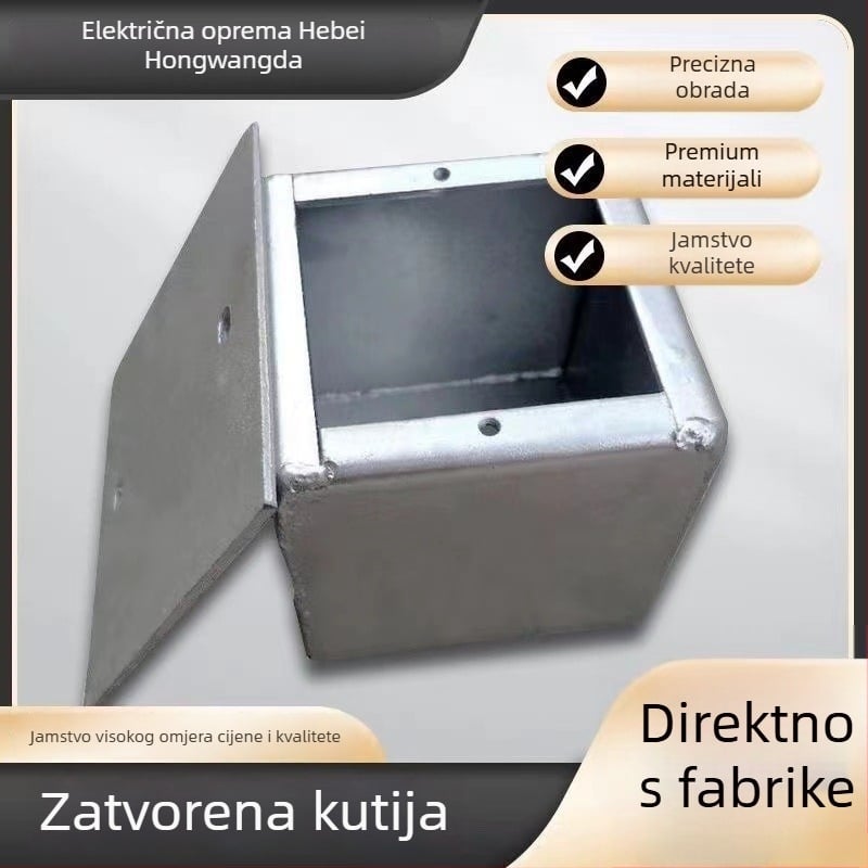 Zatvorena kutija za spojnice, otporna na eksploziju i vodootporna, pocinčano metalno kućište s željeznim poklopcem