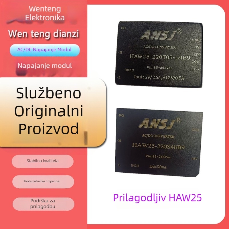 ANSJ Napajavni modul HAW25-220S05/12/15/24/48B - Ulaz 220V, Izlazi 3.3V/5V/24V