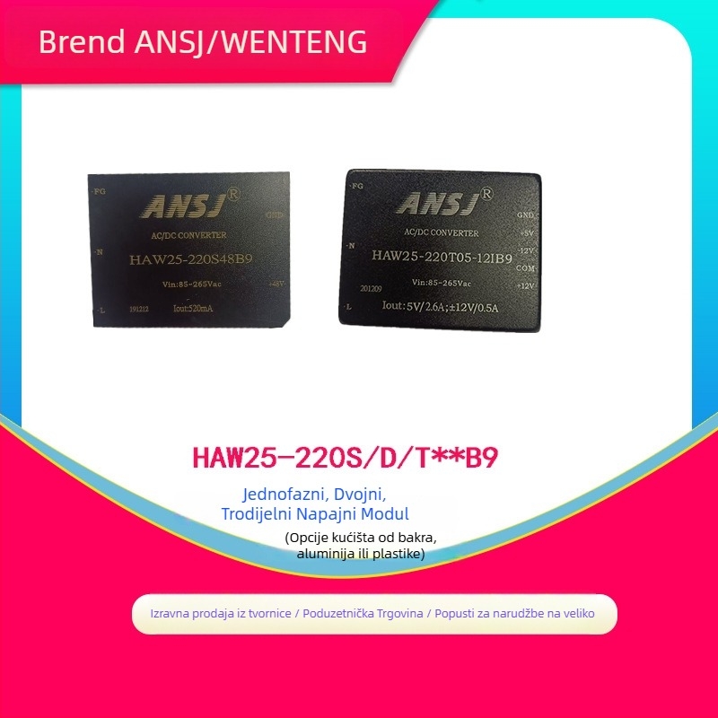 ANSJ Napajavni modul HAW25-220S05/12/15/24/48B - Ulaz 220V, Izlazi 3.3V/5V/24V
