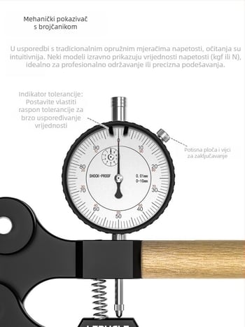 Lebycle Pro mjerač napetosti navoja za MTB i cestovne bicikle – alat za korekciju i podešavanje napetosti navoja, aluminijska legura