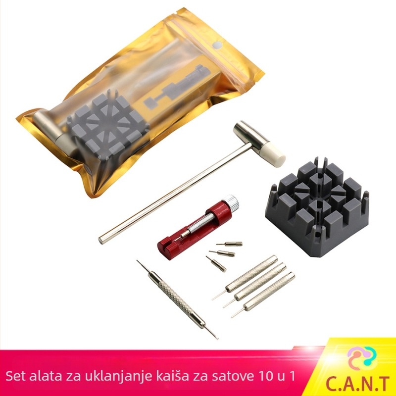 10-u-1 komplet alata za popravak satova – demontaža i podešavanje kaiša, plastika i metal, 10 kom, neto težina 0.11, alat za popravak satova