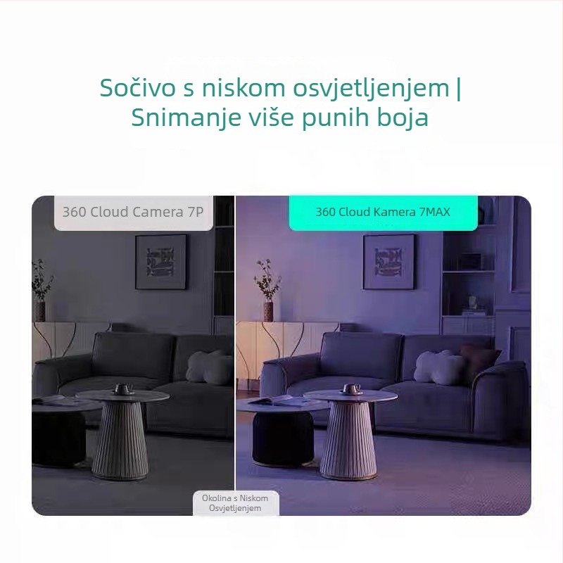 360° unutarnja kamera za nadzor s rotacijom i nagibom, 1080p, 4 mm širokokutna, Wi‑Fi, daljinski pregled