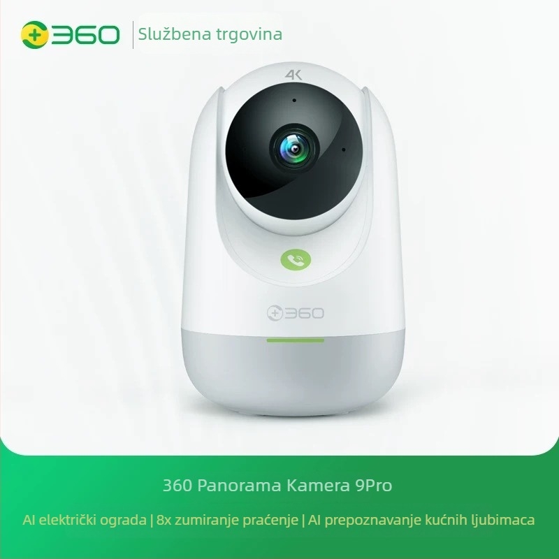 360° unutarnja kamera za nadzor s rotacijom i nagibom, 1080p, 4 mm širokokutna, Wi‑Fi, daljinski pregled