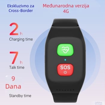 4G GPS pametni sat za starije osobe s praćenjem otkucaja srca, krvnog tlaka i zasićenja krvi kisikom, SOS upozorenje – S8/S16H