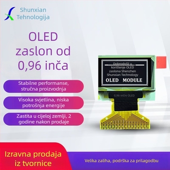 OLED zaslon, 30-pinski sučelje, podrška I2C i SPI, razmak pinova 0,7 mm, industrijski kontrolni instrument