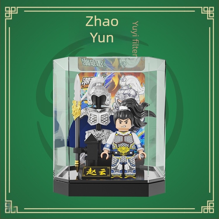 Kocke za slaganje – Verzija oklopa Tri kraljevstva, Water Margin heroj – kutija iznenađenja, edukativni DIY minifigura model, ABS plast, uzrast 7–14 godina