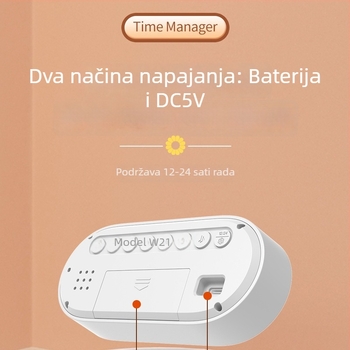Budilica s kalendarom, termometrom, kronografom i svjetskim vremenom — LED zaslon
