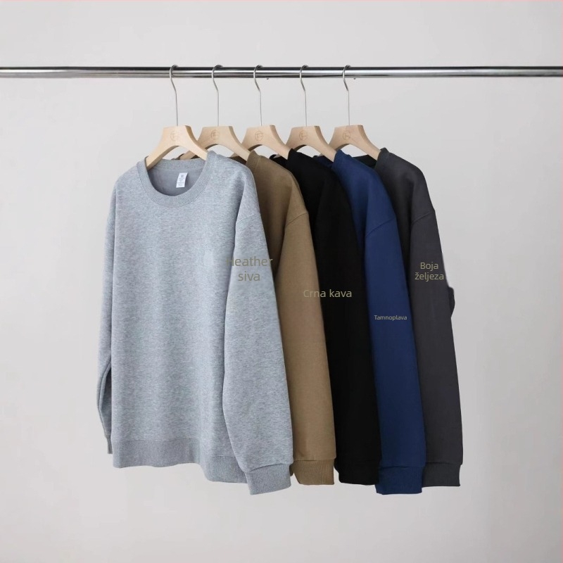 Unisex mikina s izvezenom tigrovom glavom, fleec podstava, debela tkanina, okrugli izrez, dugi rukavi, slobodan kroj, novi model