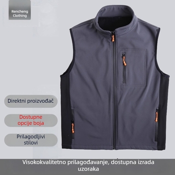 Prilagođeni debeli flis reklamni prsluk za radnu odjeću s tiskom logotipa, jesen-zimski stil