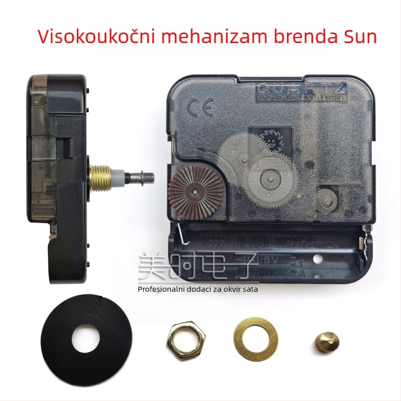 DIY kvarcni mehanizam za satove – Sun marka, ABS kućište, pakiranje 500 komada, 3D zidni jezgra (kvarcni hod, ABS kućište, Sun marka, 500 kom.)