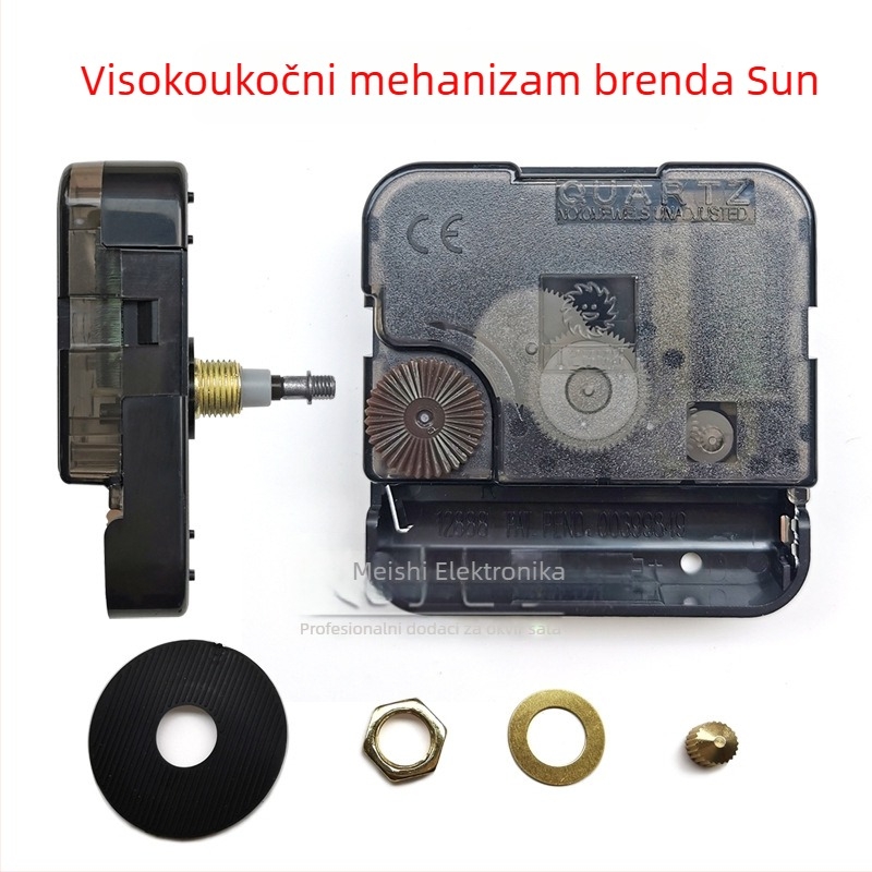 DIY kvarcni mehanizam za satove – Sun marka, ABS kućište, pakiranje 500 komada, 3D zidni jezgra (kvarcni hod, ABS kućište, Sun marka, 500 kom.)