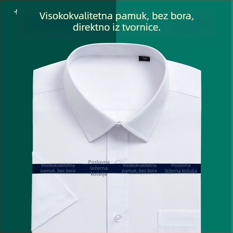 Muška košulja s dugim rukavima, rever ovratnik, pamuk, bez glačanja