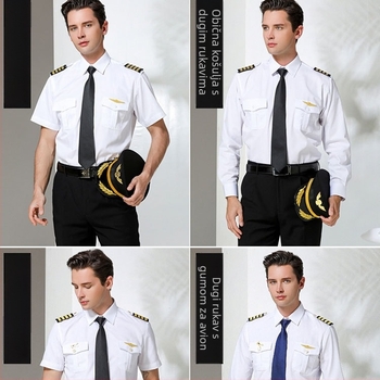 Muška uniformna košulja pilota, pamuk, 50% pamuk, upijanje vlage, Ljeto 2022