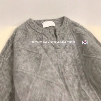 Ženski ultra-tanki pulover od kože koze, pleteni, dugi rukavi, gradski stil, visok struk