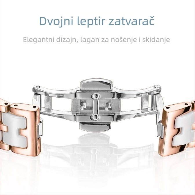 Ženski mehanički sat – keramički kaiš, promjer brojčanika 34 mm, vodootpornost 50 m, Jingrui 1868 mehanizam